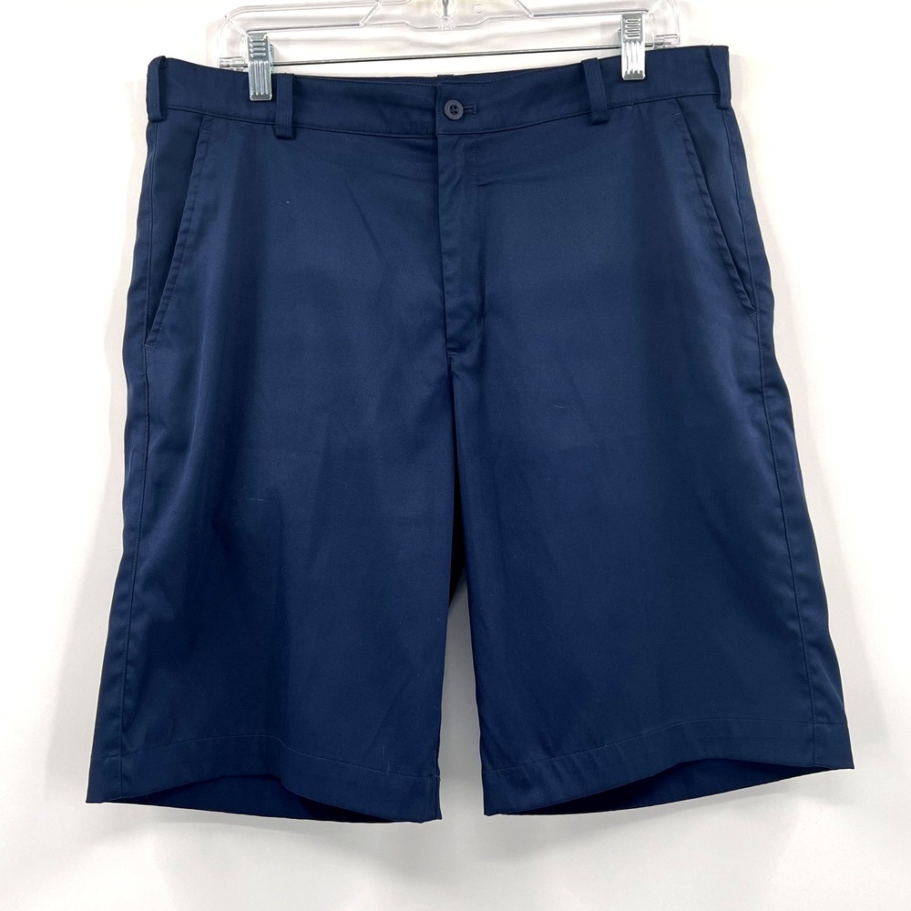 NIKE Golf Tour Performance Dri-Fit Men's 33 Navy Flat-Front 11" Shorts Stretch